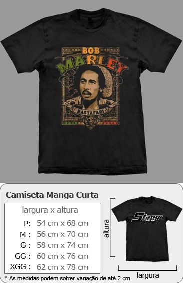 Camiseta Bob Marley Rastafari Poster